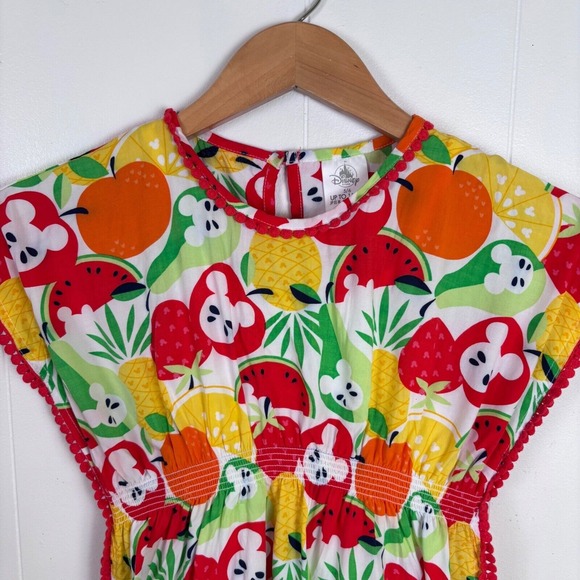 Disney Store Fruit‎ Print Pom Trim Cover Up Beach Pool Summer Fun Size 5/6 - Picture 3 of 16